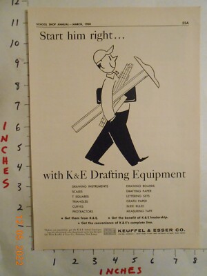 1958 K&E Keuffel & Esser CO Hoboken NJ AD engineer drawing drafting instrument