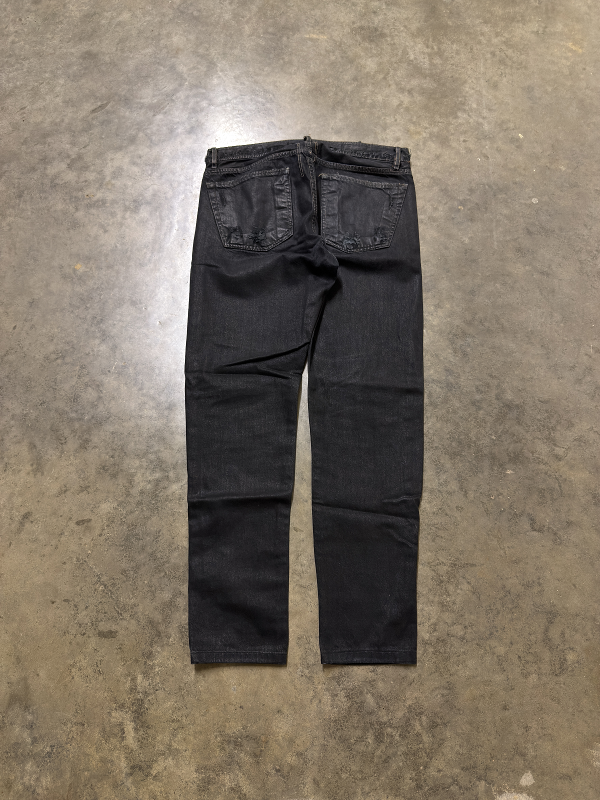 Rick Owens Olmar & Mirta Black Waxed Detroit Jeans - 30 | eBay