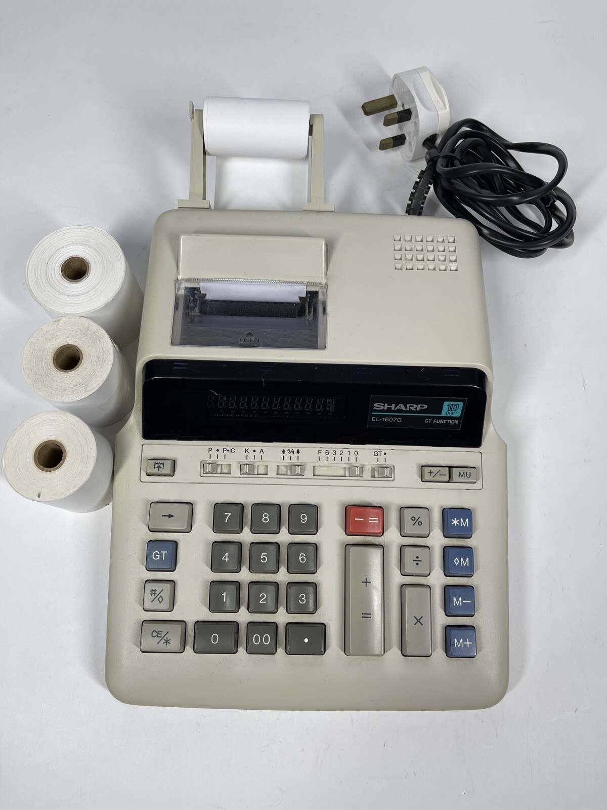 Vintage Sharp EL1607G 10 Digit Electronic Printing Calculator GT