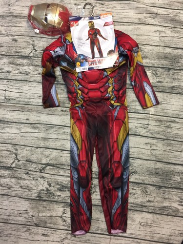 Iron Man Muscle Costume Marvel Captain American Civil War Boys 8-10 NEW