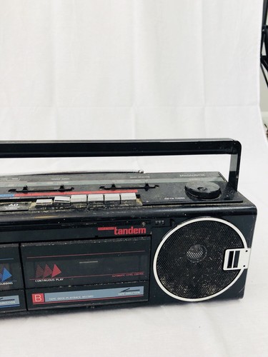 Magnavox Mark 2 Super Tandem D8367 Duel Cassette Boombox Needs Power Cord