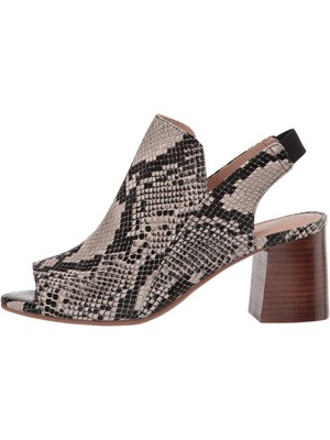 

Женские кожаные сандалии EVOLVE цвета слоновой кости с принтом змеиной кожи Hale Block Heel Slip On Leather Sandals, Цвет слоновой кости, EVHALE6