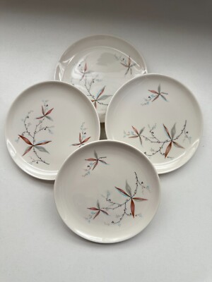 1960's MCM Carefree True China by Syracuse Finesse 8'' Plates Set of 4