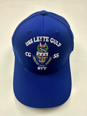 The Corps USS Leyte Culf CG 55 STT Bright Blue Baseball Cap Hat One Size