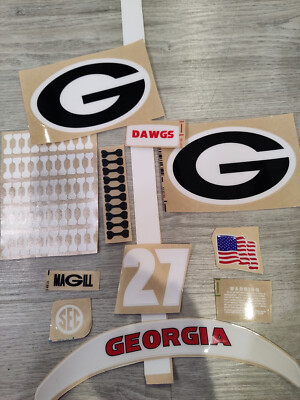 Georgia Bulldogs full size football helmets 3M vinyl decals