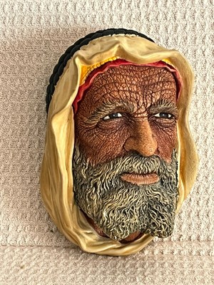 Vintage Bossons ''ARAB SHEIK'' Chalkware Head 1968 England (ESTATE SALE FIND)