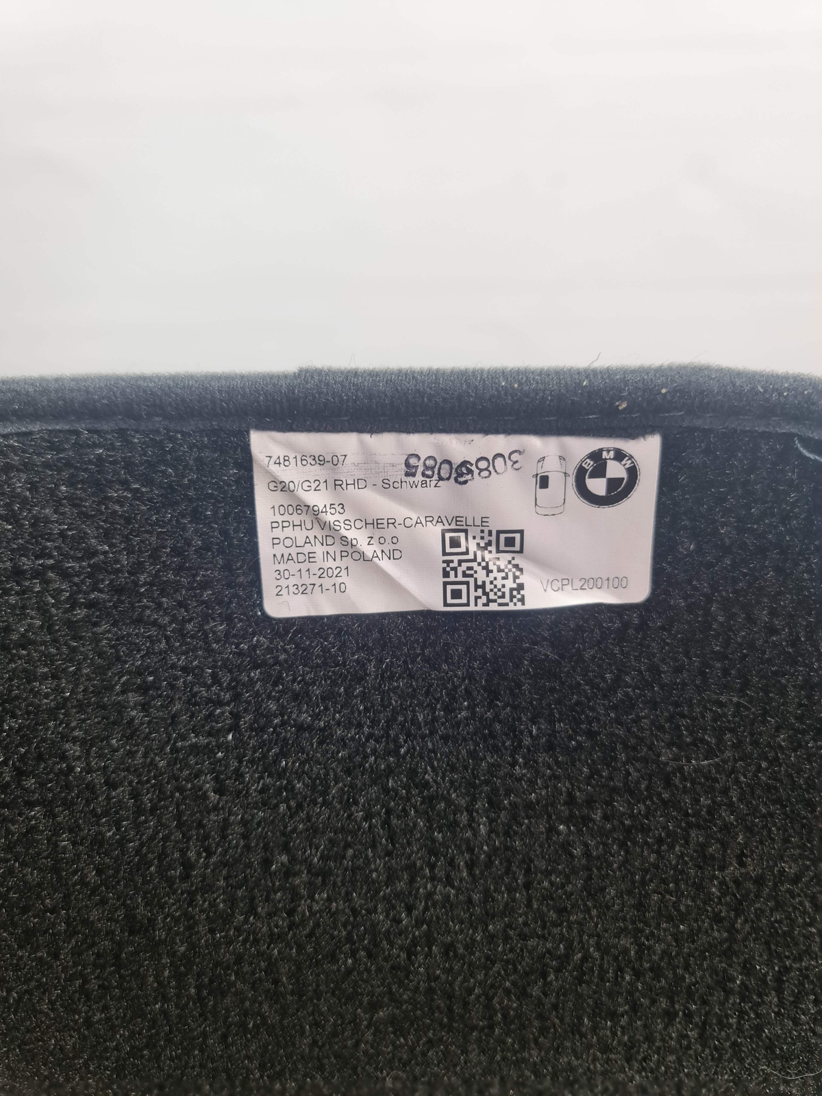 0 Bmw Genuine M3 G80 Velour Carpet Floor Mats Charcoal 7481639-07 image 4