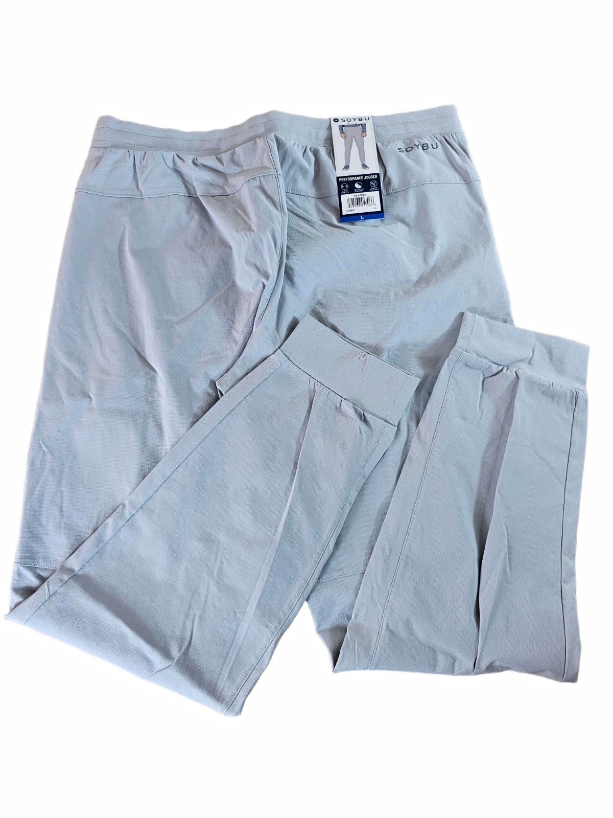 SOYBU Men's Woven Jogger Sweat Pants Stretch Water Resistant Grey LG / LARGE