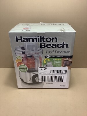 Hamilton Beach 70760 10 Cup 2 Speed Stainless Steel Food Processor New