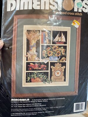 Dimensions Stamped Cross Stitch Kit MEMORABILIA MPN 3142 Sealed