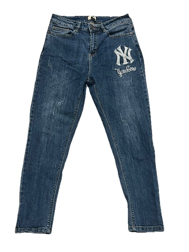 デニム・ジーパン MLB Korea Women's Varsity Logo Wide Denim Pants NY LBlue 3FD $_12.JPG?set_id=880000500F