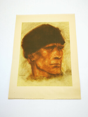 ANTIKER DRUCK NACH RÖTELZEICHNUNG WILHELM PETERSEN NORWEGISCHER HOLZFÄLLER