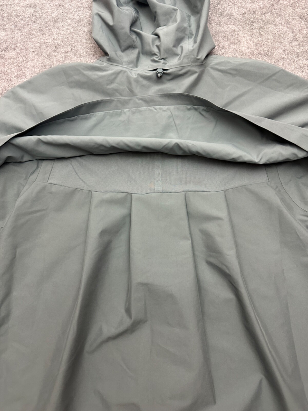 Pre-owned Lululemon Mid-length Waterproof Rain Coat Jacket Bgib Belgian Blue Gray Size L