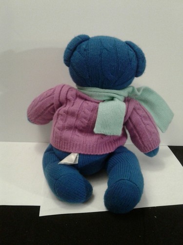 2004 Ralph Lauren Polo Blue Teddy Bear Plush Purple Sweater Green Scarf 15