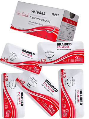 2/0 Polyester  Sterile Training Suture Thread With Sewing Box
