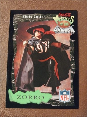 1994 CHRIS ZORICH COKE MONSTERS OF THE GRIDIRON BARBARIAN CARD #5 ZORRO BEARS