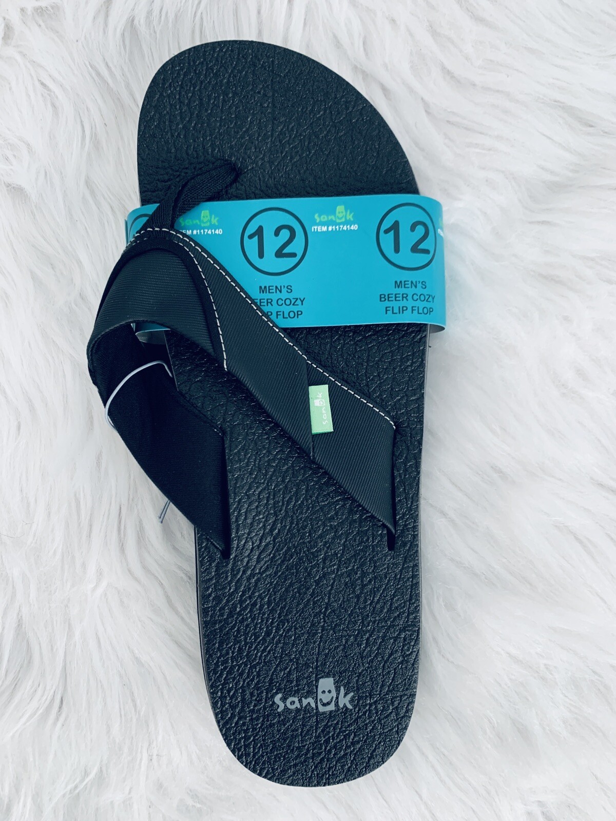 Sanuk Men's Beer Cozy Flip Flops Black 