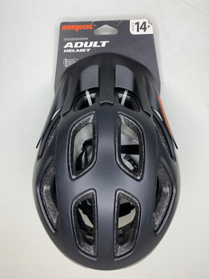 Mongoose Session Adult Adjustable Bicycling Helmet, Black, 14+, MG79663-2