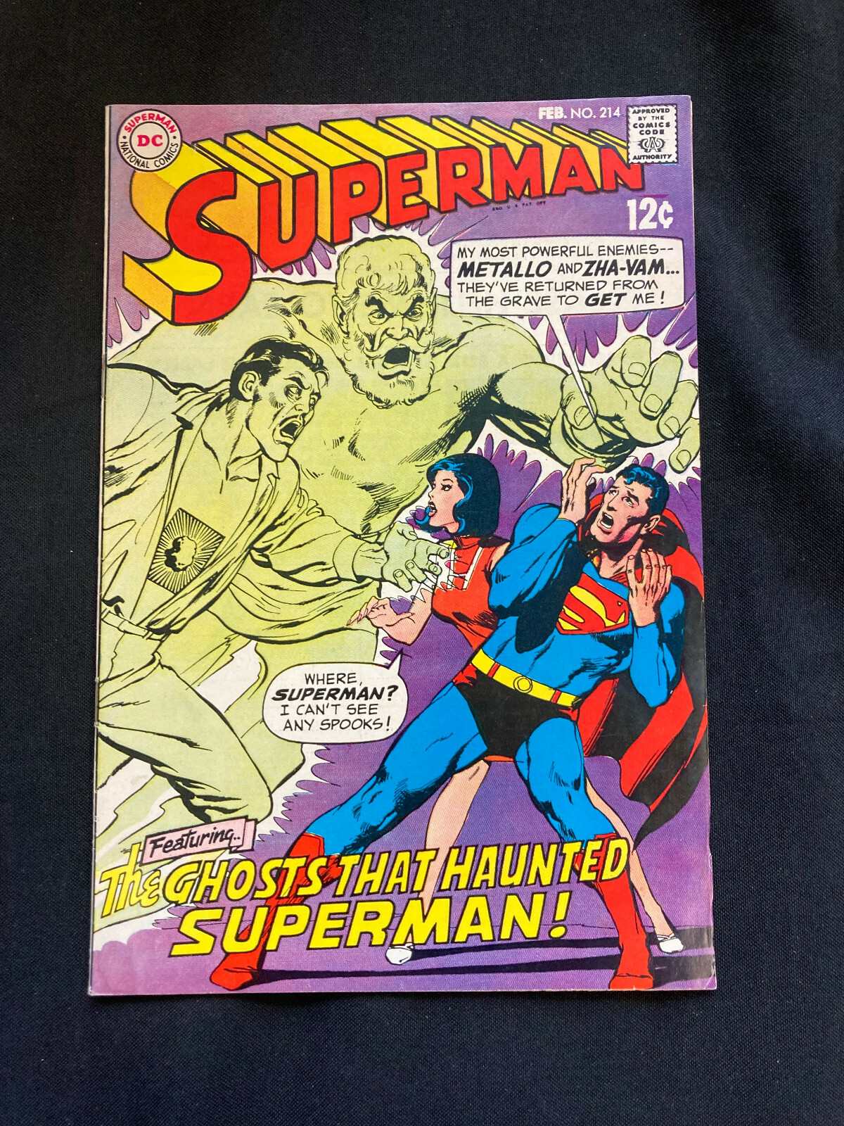 SUPERMAN VOL 1 #214 (6.0) THE GHOST, METALLO,ZHA-VAM (1969 SUPERMAN VOL 1 #214 (6.0) THE GHOST, METALLO,ZHA-VAM (1969