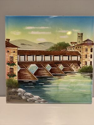 Ponte degli Alpini Bassano del Grappa 8''x8'' Ceramic Tile Made in Italy