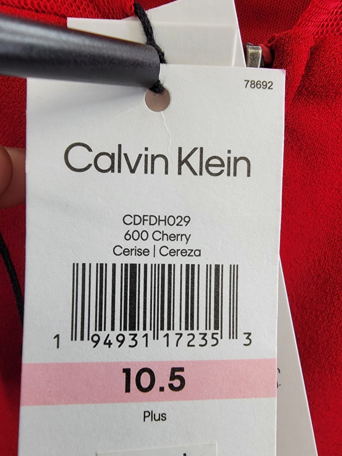 Calvin Klein Sleeveless Illusion Mesh Dress Girl's 10.5 Red Round Neck Back Zip - Picture 16 of 16