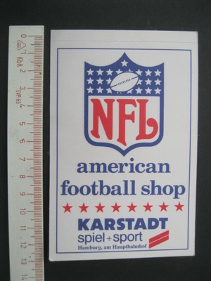 NFL american football shop KARSTADT Hamburg Sticker Aufkleber Werbung Reklame