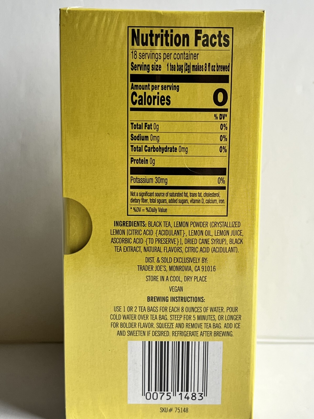 3 Boxes Trader Joe&rsquo;s Cold Brew Iced Tea   Black Tea + Lemon 18 Bags each box