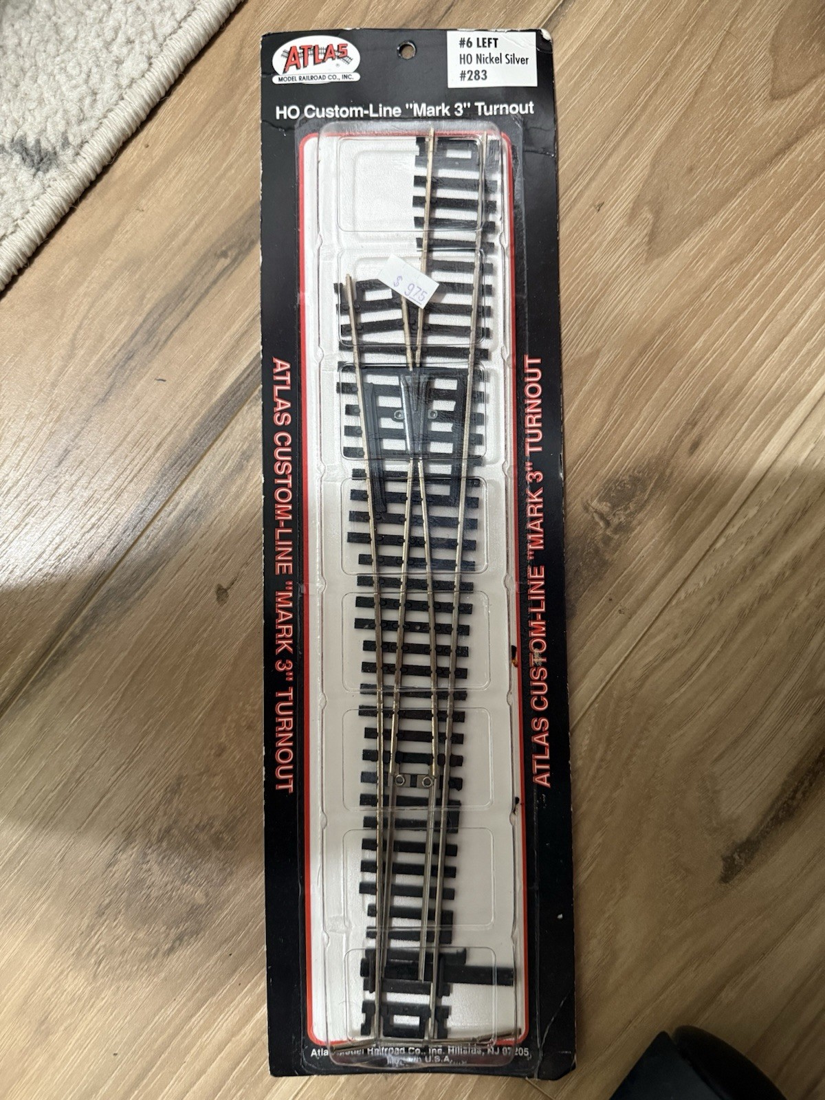 HO Scale Atlas 283 Code 100 Left-Hand #6 Mark 3 Custom- Line Turnout/Switch