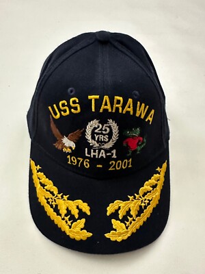 The Corps USS Tarawa LHA 1  Limited Edition Logo Blue Baseball Cap Hat Size L/XL