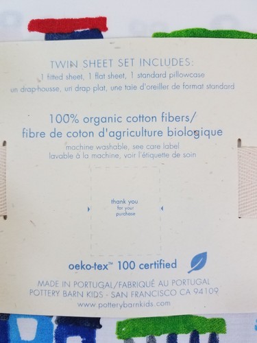 Pottery Barn Kid Sheet Set Organic Ryder Train Twin Set