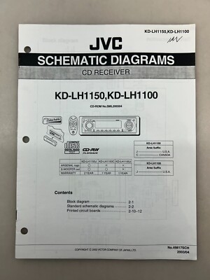 JVC KD-LH1150 LH1100 Original Schematics Free Shipping