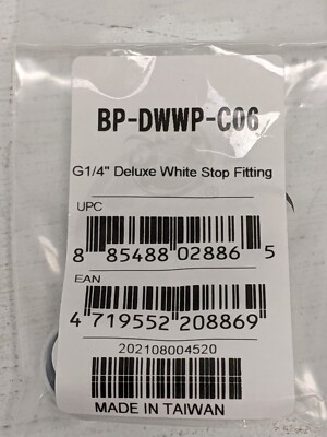 Bitspower G1/4'' Deluxe White Stop Fitting - New Factory Sealed