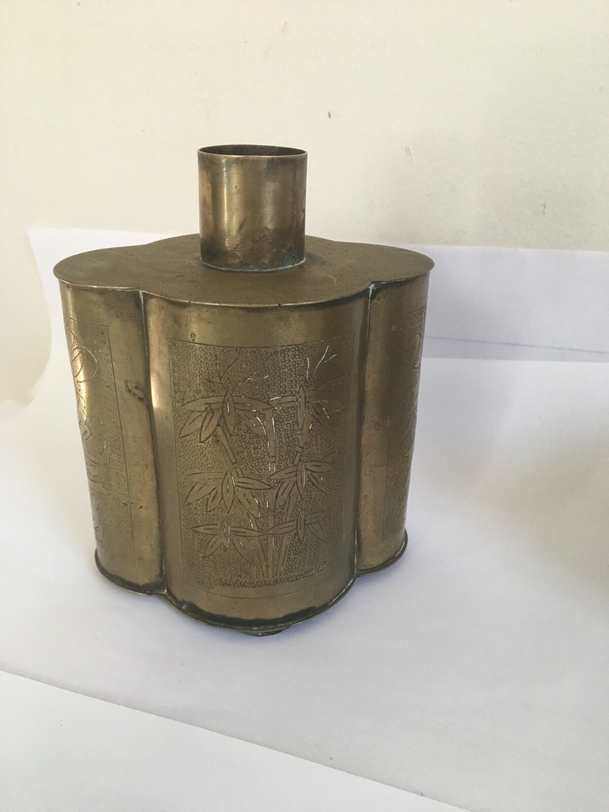 Antique Brass Chinese Tea Caddy