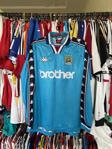 ウェア Manchester City 97/99  Manchester City Home Football Shirt 1997/99 Adults XL Kappa