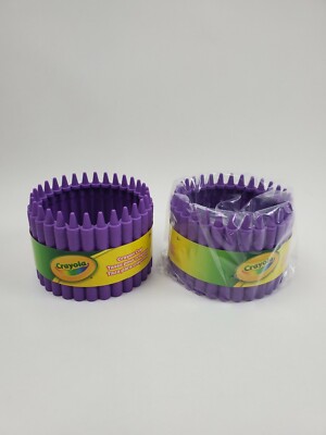 2 pack Crayola Crayon Cup Apx 3-1/2 x 2-1/2 Inches Violet Purple