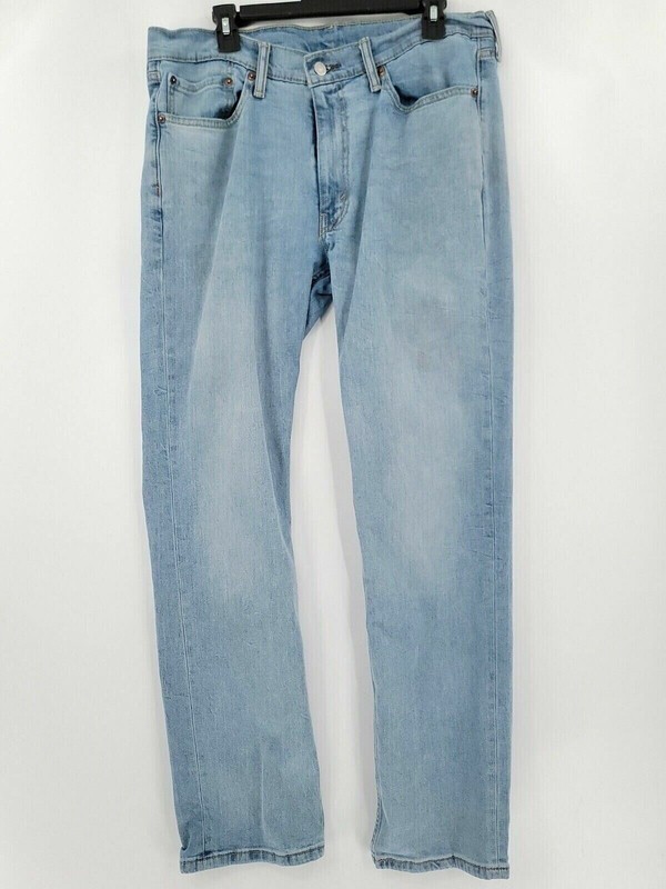 デニム・ジーパン [PRENDA] DAMAGE POINT STRAIGHT DENIM PANTS LIGHT BLUE HaiMao Womens Drawstring High Waist Wide Leg Jeans Clearance