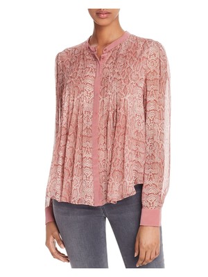 Женский топ на пуговицах с длинным рукавом и оборками от JOIE Womens