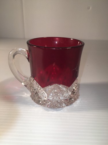 Antique 1900 Fairree Cranberry Glass Mug