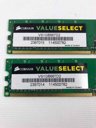 CORSAIR 2GB (2x1GB) 1Rx8 PC2-5400 DDR2 667MHz Matching RAM Memory Module