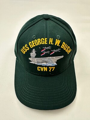 The Corps USS George H W Bush CVN 77 Dark Green Baseball Cap Hat One Size