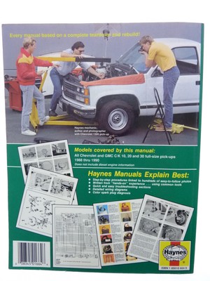 1988 1989 1990 CHEVY & GMC Pick-ups; full-size; 2/4WD V6 & V8 gas; repair manual