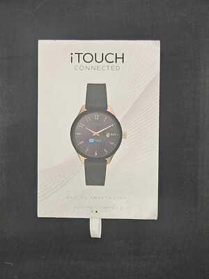 iTouch Connected Analog Hybrid Smartwatch Fitness Tracker: Hunter Green+Gold 