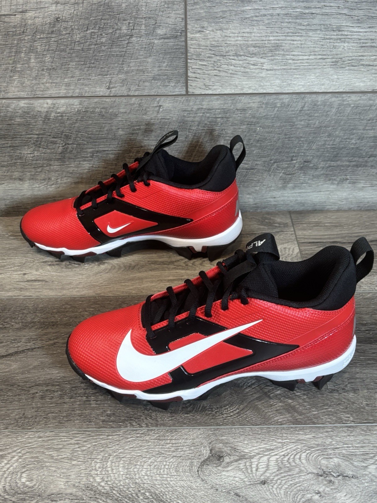 Nike Alpha Menace 4 Shark Football Cleats Mens 7.5 Red Black White New in Box
