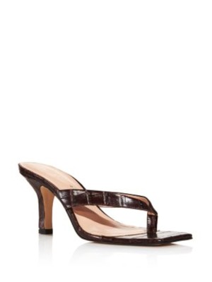 

KURT GEIGER Женские темно-коричневые кожаные сандалии Bianka из крокодиловой кожи, Коричневый, 4185731409