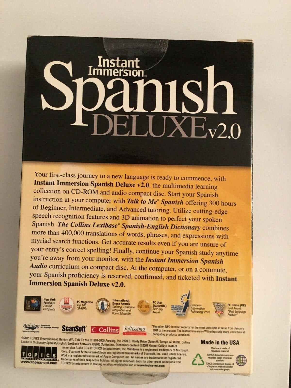 Spanish Deluxe v2.0 8 Disc - Instant Immersion - PC CD Rom Deluxe Edition