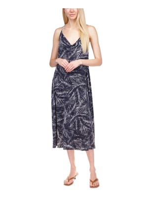 Женское темно-синее миди-платье MICHAEL MICHAEL KORS с открытой спиной без подкладки и ремешком-цепочкой S