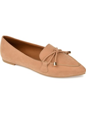 

JOURNEE COLLECTION Женские бежевые лоферы без шнуровки Muriel с бантом и бантом, Бежевый, MURIEL