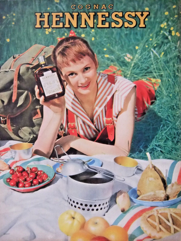 PublicitÃ De Presse 1959 Cognac Hennessy Au Picknick - Advertising