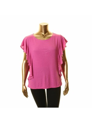 Женский топ с V-образным вырезом и коротким рукавом с оборками от RACHEL ROY для женщин