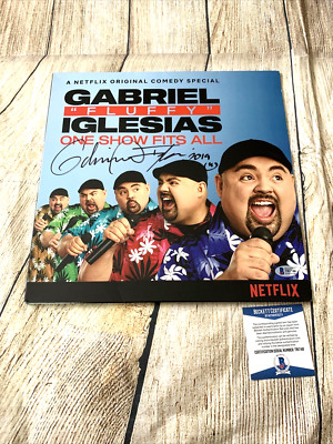 Gabriel Iglesias FLUFFY Signed Autograph Vinyl Record BAS Beckett Authenticated